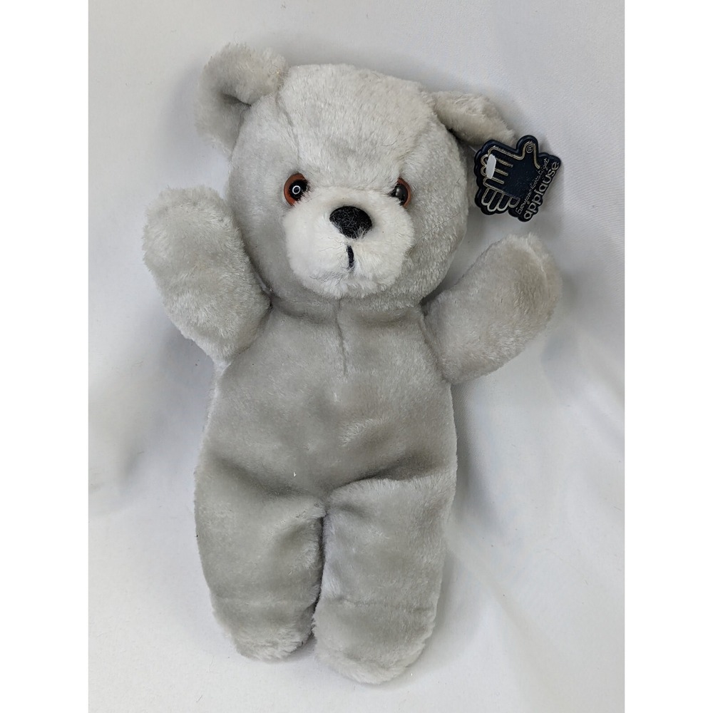 Applause Gray Bear Plush Teddy Tees 1986 9‎ Inch Stuffed Animal